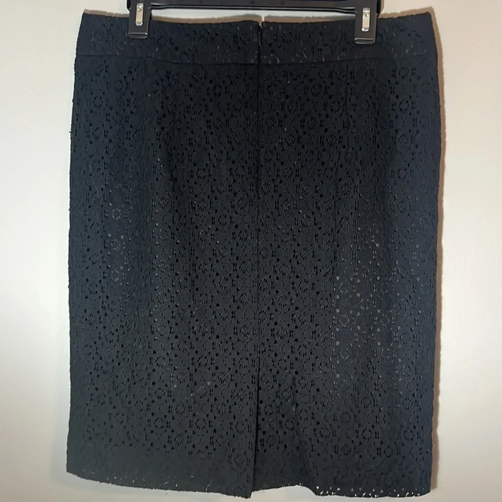 Banana Republic Black Lace Overlay Classic Waist Pencil Skirt Size 12
